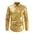 thumbnail image 2 of pstuiky manga larga de hombre, Camisa de solapa de manga larga con lentejuelas de color liso para hombre camisetas de hombre l, 2 of 9