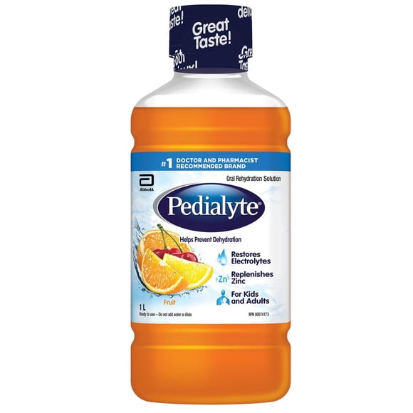 Pedialyte® Electrolyte Oral Rehydration Solution, Fruit, 1L Bottle