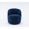thumbnail image 4 of Swivel Accent Chair, Modern Teddy Fabric Upholstered Armchair Lounge Chair with Metal Base and Padded Cushion Comfy Single Sofa Chair with 360 Degree Swiveling Accent Chairs for Living Room, Blue, 4 of 7