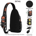 thumbnail image 3 of Sling Backpack,Black Halloween Pumpkin Faces Crossbody Bag with Water Bottle Holder,Waterproof Sling Bag for Men/Women with Chest Phone Holder for Hiking,Travel, 3 of 6