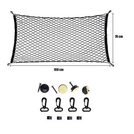 Pocket Mesh Storage Pickup Nylon Elastic Large Car Cargo Net BLACK