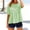Green, variant on Summer Tops for Women Short Sleeve Grid Color Block Loose Fit Shirts Casual Going Out Top