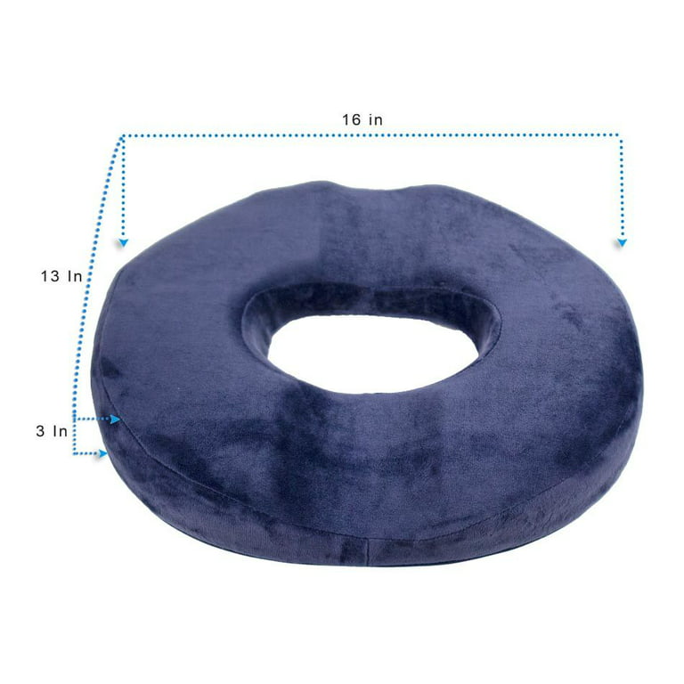 Orthopedic Donut Seat Cushion Memory Foam Cushion Tailbone & Coccyx Memory Foam Pillow - Pain Relief & Relieves Tailbone Pressure, Blue