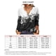 thumbnail image 5 of Blusa informal elegante de manga larga con cuello entallado y estampado para mujer, color negro, talla L, 5 of 5