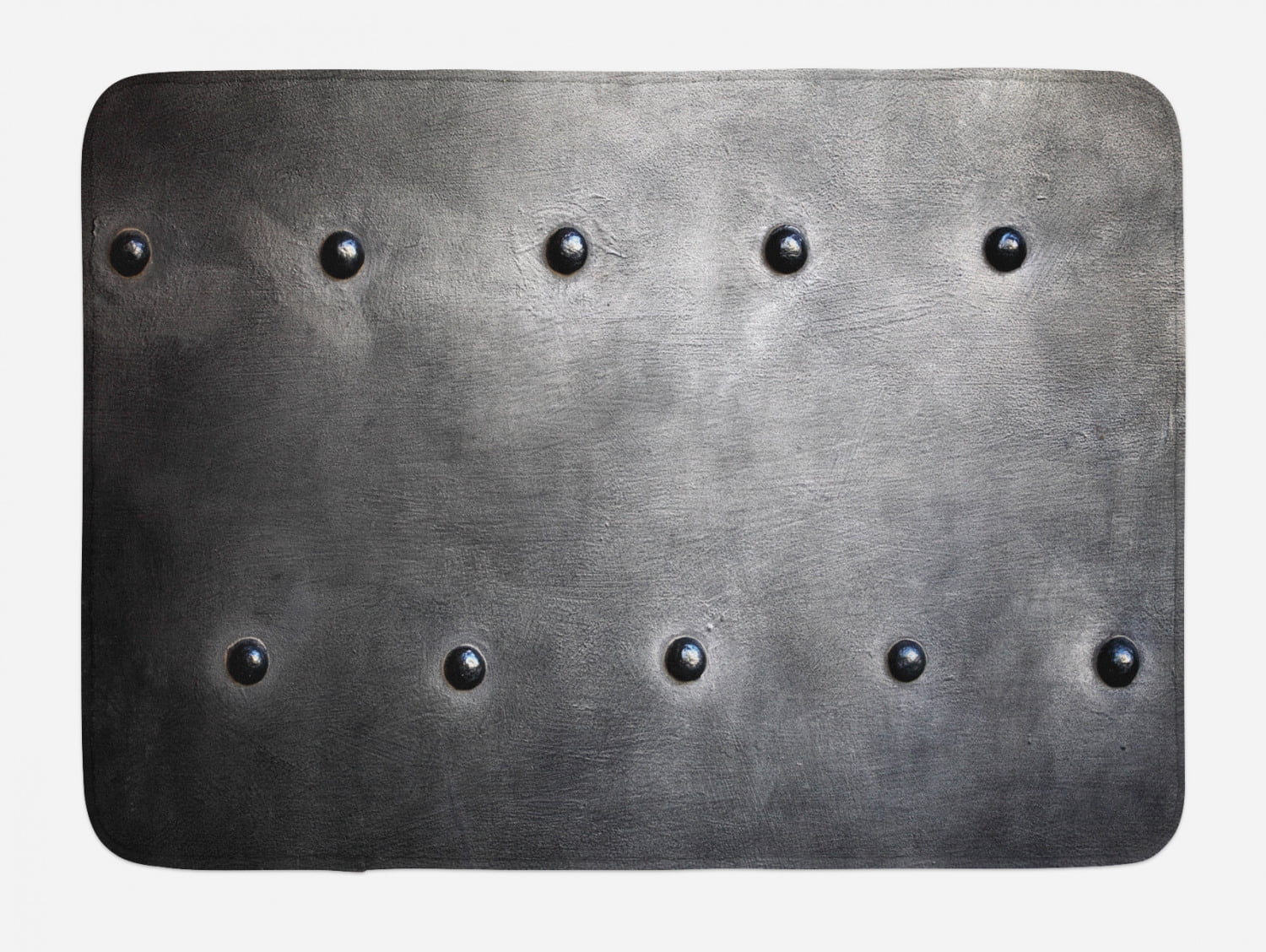 Industrial Bath Mat, Black Grunge Plate Armour Digital Print with ...