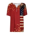 thumbnail image 4 of Goodtrade8 Short Sleeve T Shirts for Women July 4th Red White and Blue Pullover Graphic Red White and Blue Casual Summer , American Flag Independence Day Womens Tops Fashion, 4 of 9