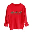 thumbnail image 2 of Chandails d'Hiver Grande Taille pour Femmes Chandail Décontracté Imprimé Amusant Col Rond Sans Capuche Caractéristiques : Chandails à Capuchon Amusants Rouge G, 2 of 6