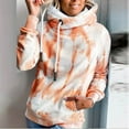 thumbnail image 3 of Fesfesfes Women Hooded Tie-Dyed Print Long Sleeve Pocket Loose Sweatshirt Hood Pullover Top or, 3 of 5