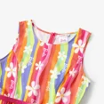 thumbnail image 6 of Barbie Womens Rainbow Creative Stripe Print Graphic Belt Dress Sizes S-XXL, 6 of 9