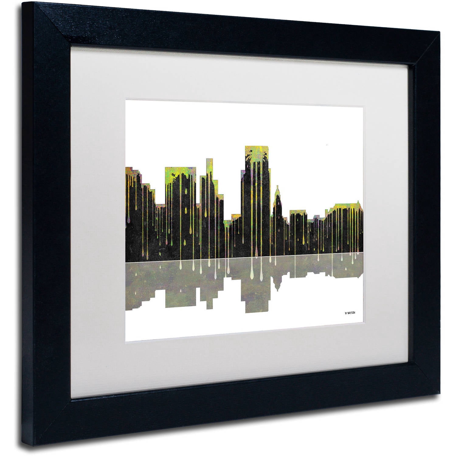 Trademark Fine Art "Boise Idaho Skyline II" Canvas Art by Marlene Watson White Mat, Black Frame