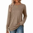 thumbnail image 6 of Ronuti Long Sleeve Shirts for Women Tunic Tops Thumb Hole Oversized Tshirts Fall Outfits, 6 of 8
