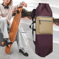 thumbnail image 6 of QSTDGVPW Skateboard Backpack Drawstring Closure Pad Storage Bag Waterproof Longboard Case Brown, 6 of 9