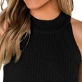 thumbnail image 4 of Vedolay Summer Tops For Women Women Casual Basic Sleeveless High Neck Rib-Knit Y2k Crop Tank Top,Black XL, 4 of 5