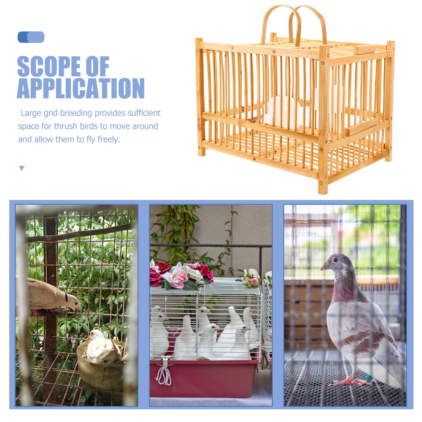 OFFIGAM Cage Double Layer Orange Bird Cage with Stand and Spacious for Small Birds