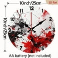 thumbnail image 3 of 2D Flat 1pc 10Inch Wooden 1pc Modern Abstract Painting Wall Clock - Red, Black, Gray, White, and Golden Accent - Non-Ticking Silent Operation - Minimalist Decor for Living Room, Bedroom, Office, 3 of 7