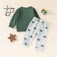thumbnail image 4 of Gerichy Toddler Kids Baby Boy Fall Outfits 1T 2T 3T Letter Print Long Sleeve Tops Pants Winter Clothes Sets, 4 of 6