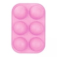 thumbnail image 1 of 4 Moldes Redondos De Silicona Con 6 Agujeros Semiesféricos Antiadherentes Para Hornear Pasteles, Color Rosa, 1 of 8