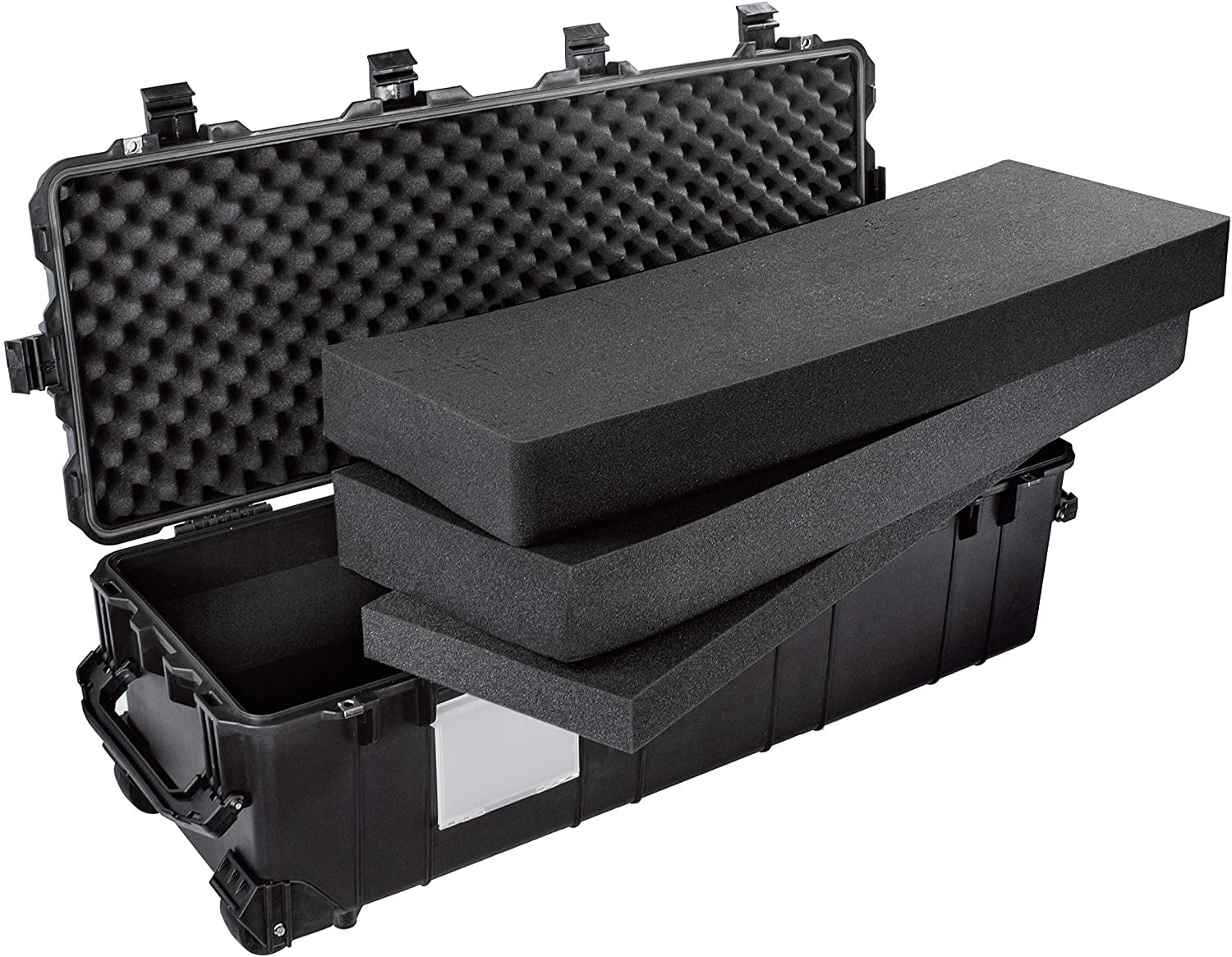 Eylar Extra Large 44in Waterproof Deep Heavy Transport Stacker Roller Rifle Hard Case w/Foam, Black