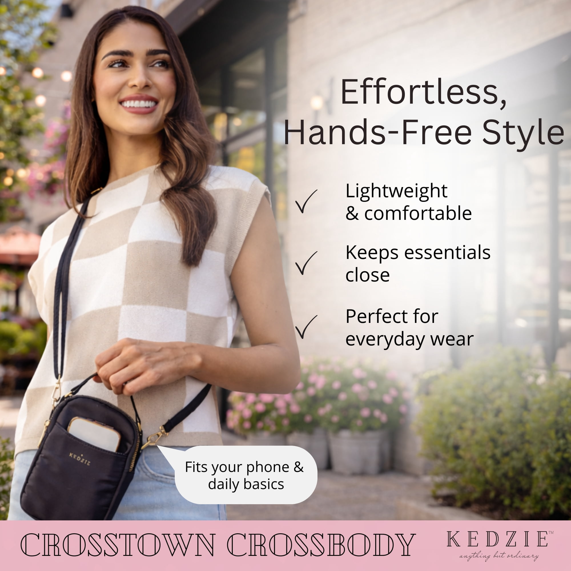 Kedzie Crosstown Multi-Pocket Crossbody Bag, Navy (Women's)