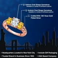 thumbnail image 2 of Gem Stone King 18K Rose Gold Plated Silver White Topaz and Yellow Citrine Filigree Style 3 Stone Ring for Women (2.40 Cttw, Oval 8X6MM and 6X4MM) (Size 5), 2 of 6