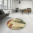 thumbnail image 4 of Ahgly Company Machine Washable Indoor Rectangle Abstract Yellow Area Rugs, 5' x 7', 4 of 7