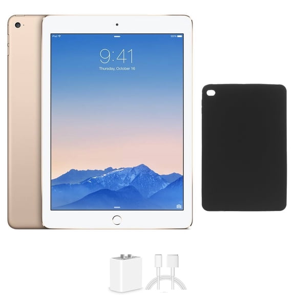 Restored Apple iPad Air 2 9.7 64GB Gold Wi-Fi Bundle, Includes Protective Case and Charger
