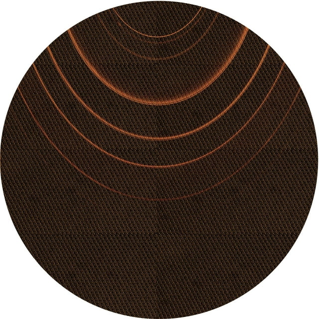 Ahgly Company Tapis d'Intérieur Rond Lavable en Machine Rouge Brun Transitionnel, 3 Pieds Rond