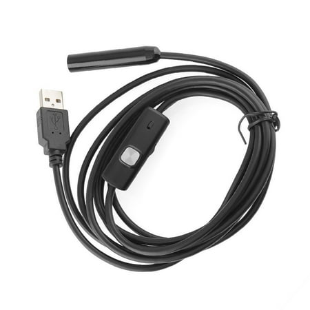 THZY 7MM 6 LED USB Endoscope Borescope Inspection Video Camera Loupe Waterproof 2M