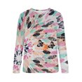 thumbnail image 4 of Qiopertar Mode Femmes Imprimé Col Rond Pull Tops Manches Longues Blouse Confortable Chandail en Molleton Offres de la Semaine Liquidation Moins de 5$ jusqu'à 90 % de Réduction, 4 of 5