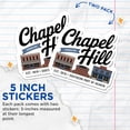 thumbnail image 4 of (2 Pack) Chapel Hill Stickers - North Carolina Decal - Southern Part of Heaven - 5" On Longest Side - Sticks to Smooth Flat Surfaces - Made in USA - BMCS18741, 4 of 7
