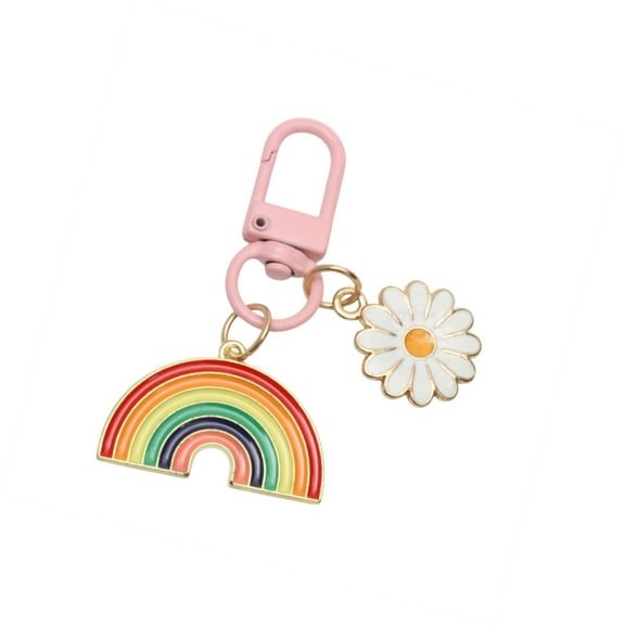 Vocoste Fashionable Rainbow Flower Handbag Charm Decorative Keychain Multicolored