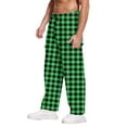 thumbnail image 3 of YDDIAN Checkered Gingham Tartan Men's Pajama Pants Sleepwear Lounge Pajama Bottoms Green XL, 3 of 4