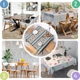 thumbnail image 4 of Blue and Orange Geometric Boho Pattern Square Tablecloth,Waterproof Square Table Cover,Wipeable Spillproof Washable Table Cover for Home Kitchen Party Decor 52"x52"(132x132cm), 4 of 6