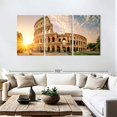 thumbnail image 3 of Elephant Stock Colosseum At Sunrise Wall Art - Horizontal Multi Panel Canvas - Living Room Wall Decor - Places Multi Panel - Yellow And Orange Decor - 92" x 45", 3 of 8