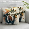 thumbnail image 3 of Football Pillow Cover Retro Gift for Boy Room Throw Pillow Case Home Decor for Sofa Livingroom Couch Bed Decorative, 3 of 5