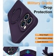 thumbnail image 4 of Dteck Magnetic Shockproof for iPhone 14 Case with 2 Tempered Glass Screen Protector, Compatible with MagSafe, Built-in Foldable Stand Slim Fit Liquid Silicone Gel Cover,Purple, 4 of 6