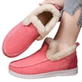 thumbnail image 5 of XIMIN Womens Winter Flat Fuzzy Lined Fluffy Snow Boots Warm Faux Fur Lining Anti-Slip Comfy Snow Boot Slip on Loafer Casual Outdoor Plush Short Booties All-Day Home Wear, 5 of 7