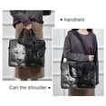 thumbnail image 6 of 16" Laptop Briefcase, Detachable Anti-Slip Shoulder Strap, Multi-Compartment Work Travel Bag White Leopard Black Panther, 6 of 8