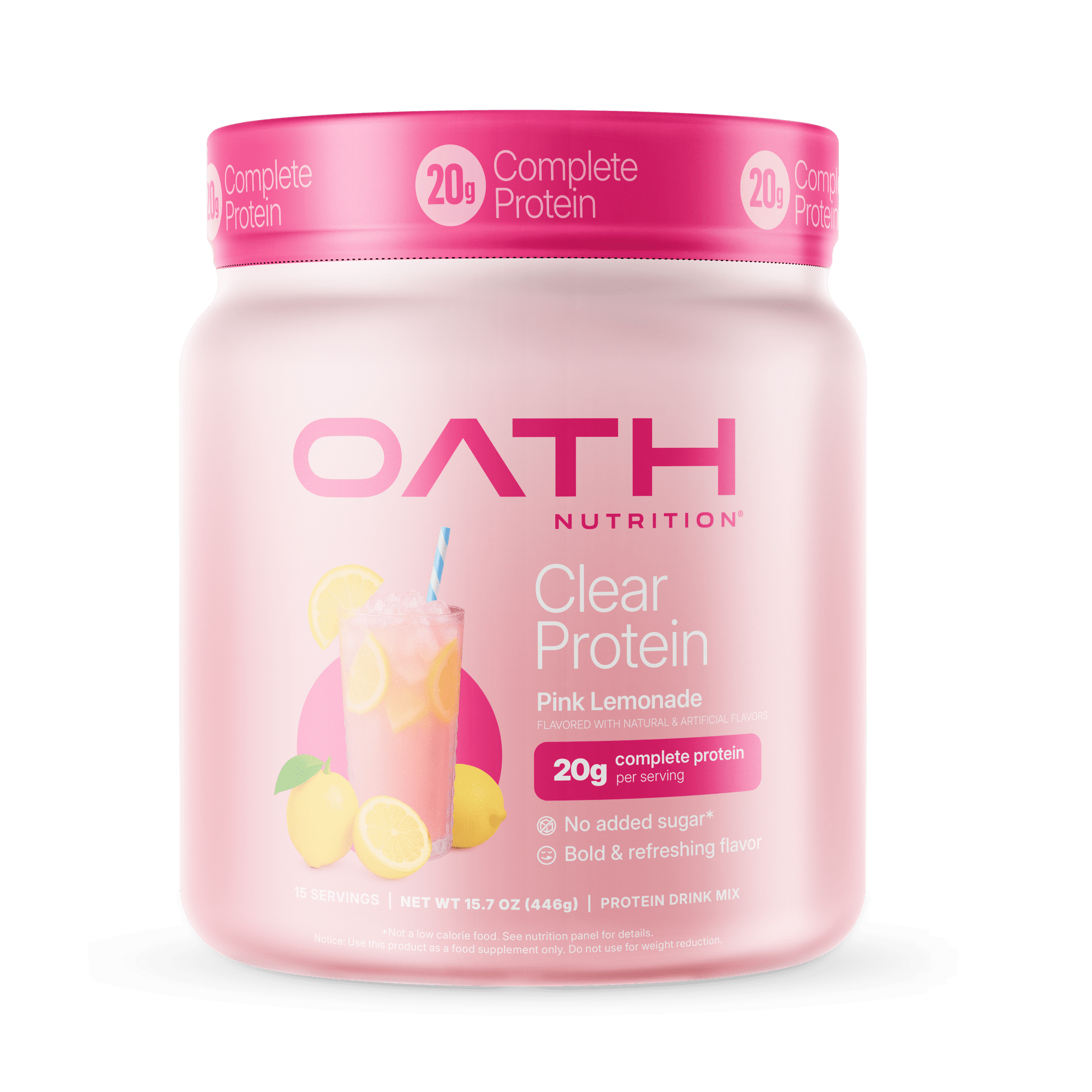 OATH Nutrition Clear Protein Pink Lemonade 15 Servings