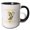 Black/White, variant on 3drose, New Jersey Territory Bird the Eastern Goldfinch Vintage Illustration, 11oz Two-tone Yellow Mug