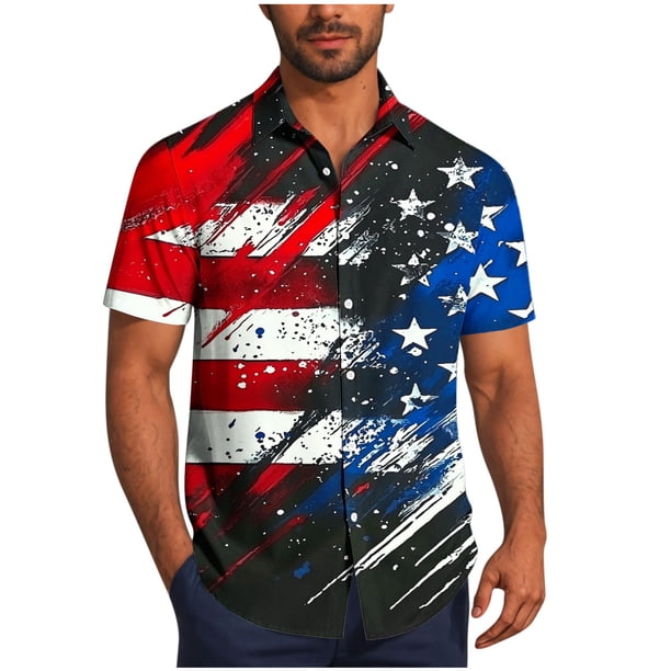 Mens Casual Botón Arriba Camisas de Manga Corta, Vintage Bowling Cuba Playa Verano, Retro Botón Arriba Camisa
