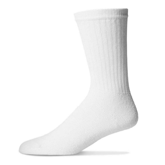 Premium Cotton Crew Socks  5 Pack USA Made – Thick, Cushioned, Breathable Unisex Fit for Men & Women – Plain White, Everyday Comfort, Work or Gym Use
