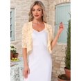 thumbnail image 4 of DARING DIVA Women's Lace Shrug Ruffle Cardigan Open Front Half Sleeve Bolero XL Apricot, 4 of 6