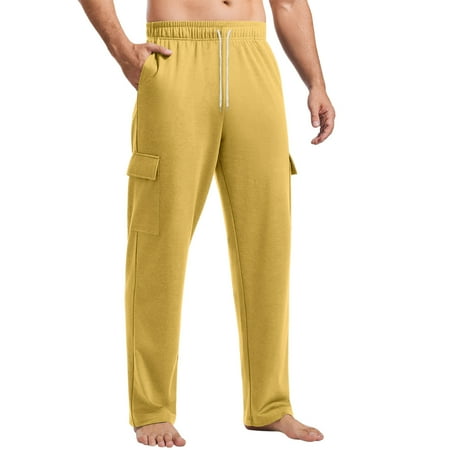 Hiking Pants Men Waterproof Fit Jeans For Men Pantalones Work Jeans For Men Insulated Mens Cargo Work Pants Elastic Waist Pantalones Para M Yellow