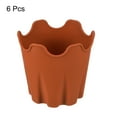 thumbnail image 3 of Uxcell 4" Silicone Round Flower Pot Planter Decorative Container, Terracotta 6 Pack, 3 of 5