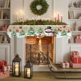thumbnail image 6 of Rustic Christmas Snowman Fireplace Mantle Scarf, Xmas Balls Stocking Tree Gifts Mantel Cover Table Runner for Home Living Room Door Window, Indoor Outdoor Holiday Party Decor 17" x 60", 6 of 8