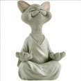 thumbnail image 1 of Estatua de jardín NQ Adorno de gato de meditación tamaño grande gris, 1 of 4