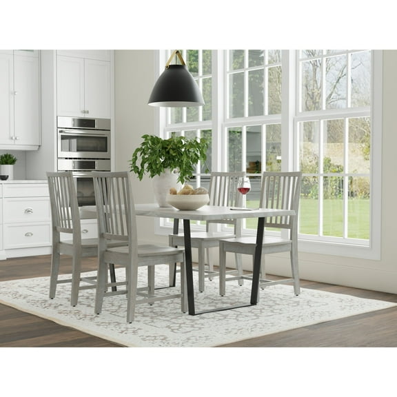 Contemporary Home Living Solid Hand Finished Dining Chair - 39" - Driftwood Brown