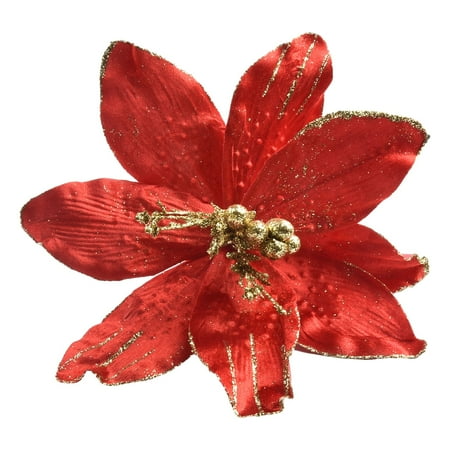 

Christmas Tree Decoration Poinsettia Glitter Flower Xmas Party Festive Atmosphere Flower Arrangement 2024 Noel Navidad Gifts