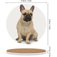 thumbnail image 2 of Round Drink Coasters, 4 Pcs Beautiful French Bulldog Dog Absorbent Ceramic Coaster with Cork Base for Coffee Cups Housewarming Gift for Home Decor, 2 of 5